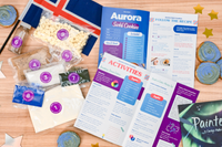 Aurora Swirl Cookies baking kit with pre-measured ingredients and STEM activity guide inspired by the Northern Lights.