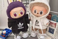 Clothing for your Labubu , it includes 2 piece set of stylish sweatshirt and sneakers. Labubu doll not included