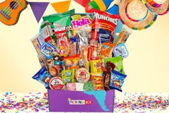 This is the Mexico Pachanga Box, which has all the snacks which are from Mexico. It features a yellow background. 