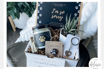 Dog Memorial Gift Box - Pet Loss Sympathy Care Package with Live Succulent & Candle