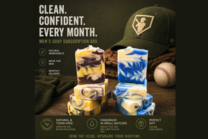 Experience a clean, confident routine with our handcrafted men’s soap subscription box. Made in small batches with natural ingredients