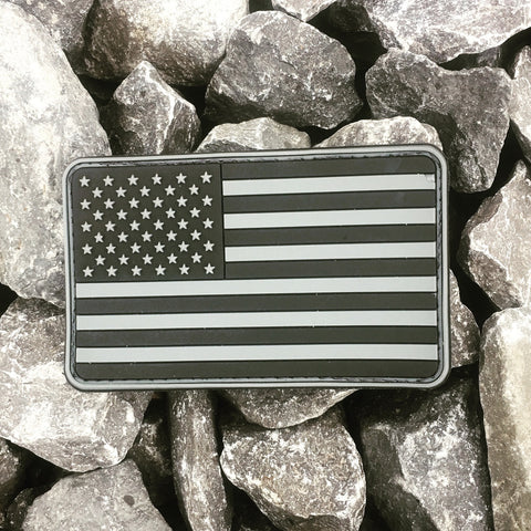 Subdued Black and Gray American Flag Morale Patch