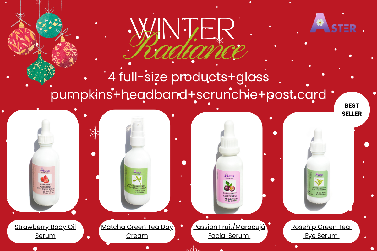 🌿 Aster Radiance Christmas Gift Set 🎁✨ – The Bloom Collection | Luxe Botanical Skincare ($170 Retail Value)