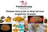 Hand-decorated organic dog cookies made with natural ingredients