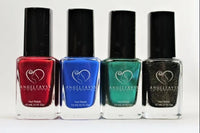 Nail polish comes in a wide range of colors and finishes, from classic reds and pinks to metallics, pastels, and glittery shades.
