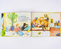 Inside spread of 'Tía Is...' featuring bright illustrations that highlight Tía’s adventurous and playful spirit.