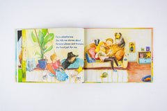 Inside spread of 'Tía Is...' featuring bright illustrations that highlight Tía’s adventurous and playful spirit.