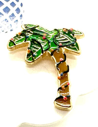 Palm Tree Christmas Light Earrings