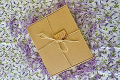Packed with love, hope Purple Box is with thank-you note outside of the box. Thoughtfully created for caregivers.