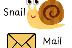 snail decal example- reads "Snail Mail" 