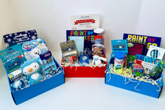 Kids Holiday Sensory Toy Box  for Christmas fidgets, Snowman Pluffle, Sticker Book, Thinking Putty, Twiddle, Squish Ball, Toys for Children 