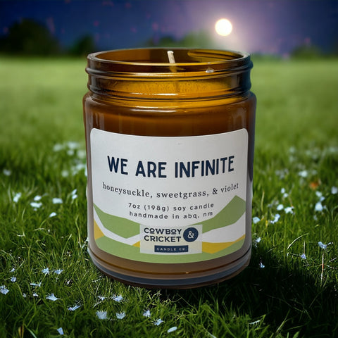 We Are Infinite Soy Candles and Melts - Honeysuckle, Sweetgrass, & Violet - Perks of Being A Wallflower Inspired