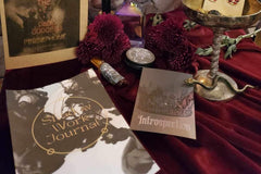 A full color version of a previous image to show the true colors of the Shadow Work Journal, Altar Card, Dark Goddess Persephone Guide