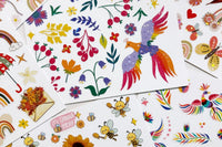 Postix quality sticker sticker sheets featuring a range of playful, cute and modern designs, made for adult sticker lovers worldwide