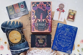 book-themed mystery box with exclusive editions