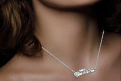100% 925 Sterling silver diamond cut cubic zirconia heart & bear and cubs pendant inscribed with “mama Bear” on a 17in silver link chain 