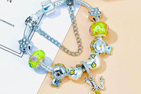 Very Rare Classic Silver Cubic Zirconia The Beauty & The Beast Charm Bracelet, Pandora Inspired Gifts For Her For Christmas Or Birthday