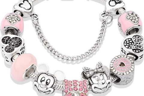 Super Cute Classic Pink Mini Mouse Charm Bracelet