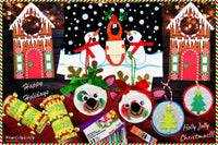 Kids Craft Box featuring holiday-themed projects like wreaths, stockings, and festive decorations for creative kids' crafts