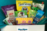 Sample box with Enjoy Life, Deep River, Brothers All Natural, Pure and The Better Chip