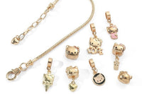 Vintage Kitty Charm Bracelet with Cupcake and Teapot / Cute and Collectible Jewelry