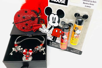 Vintage Mickey Mouse Charm Bracelet Gift Set