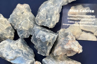 Blue Calcite
Rebalances the emotional body
Enhances perception of life
Calms an overactive mind
Strengthens Throat and Third Eye Chakras   