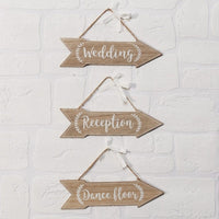 Set of 3 Wooden Wedding Signs