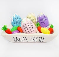 Wooden Easter Egg | Fake Drizzle Drip Eggs | Holiday Tiered Tray Decor | Table Shelf Accent
