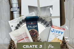 Crate 3: Deep Dish Pie - Featured recipe: Buttermilk Pie. Crate contains all tools shown here! A classic!!