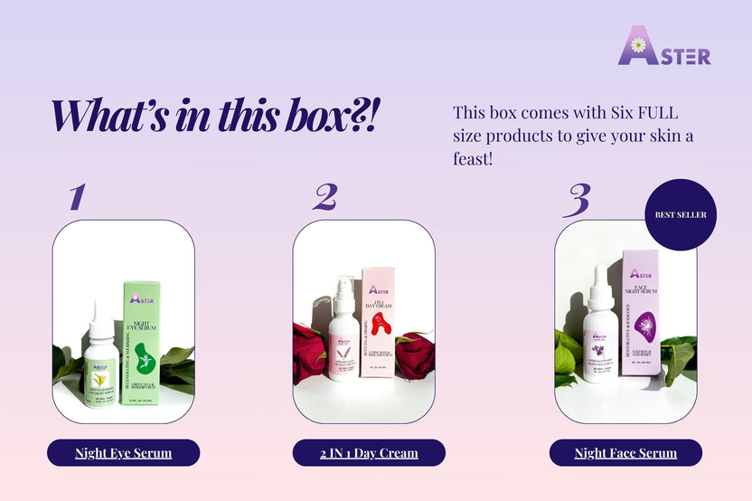 Aster Anti-Aging Skincare Gift Set | 6 Full-Size Vegan & Organic Products
