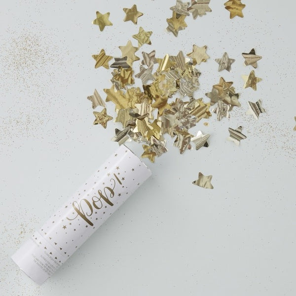 Gold Metallic Star Confetti Cannon