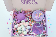 Subscription box for tween girls with squishy toys and other items to hep de-stress. The perfect gift. 