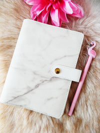 Marble Faux Leather Ringbound Planner