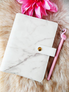 Marble Faux Leather Ringbound Planner
