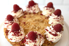 Almond Raspberry Tart DIY Baking Kit with pre-measured ingredients, tart pan, and step-by-step instructions