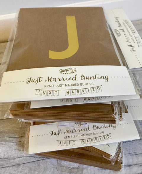 'Just Married' Gold Foiled Bunting