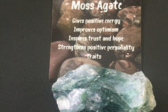 Moss Agate is a perfect crystal to use for the Heart Chakra. Having an open Heart Chakra can help love to flow to you and from you.