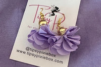 Lavander, floral drop earrings.