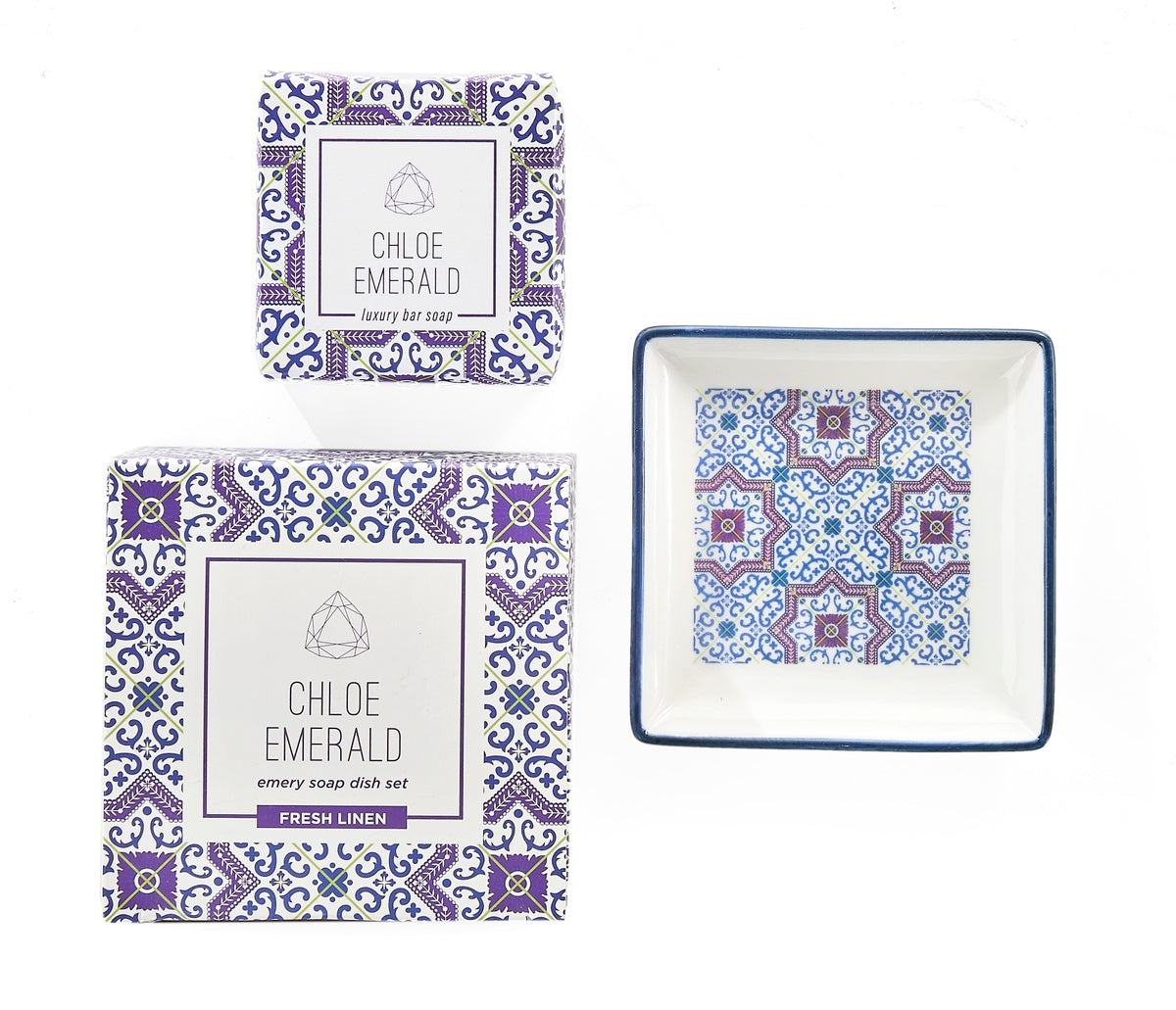 Chloe Emerald Emery Soap Dish Set