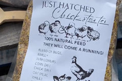 This is our chick starter it as 7 different types of bugs we researched everything for chick health.
