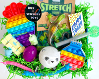 Stretch Lizard, Carrot Bubble Popper, Woo Puff Animal, Bubble Pop Notepad, Infinity Cube, Egg, Mochis, Stretchy Bunny, LED Cosmic Ray Wand