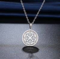 MANDALA Crystal Stainless Steel Necklace