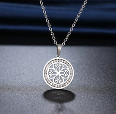 MANDALA Crystal Stainless Steel Necklace