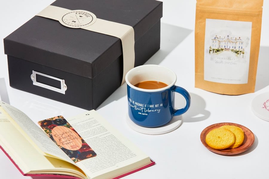 Coffee and classic book box