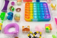 Fidget Toy Advent Calendar, stretchy strings, Mochis, bubble pop its, infinity cubes, spring fidgets, keychain toys, squish, puzzle fidgets