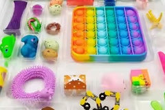 Fidget Toy Advent Calendar, stretchy strings, Mochis, bubble pop its, infinity cubes, spring fidgets, keychain toys, squish, puzzle fidgets