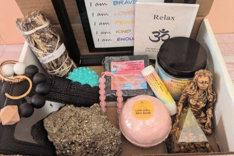The I Am Box features a specially curated collection of items that is meant to inspire inner strength 