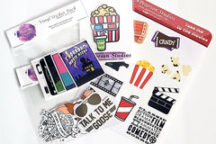 February Artist's Choice Box - "Take Me to the Movies". Included Sticker Sheet, sticker packs, and single vinyl stickers. 