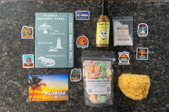 Discover the unique flavors and hidden gems of a different state every month with the American Wanderlust Box! - Florida Box items